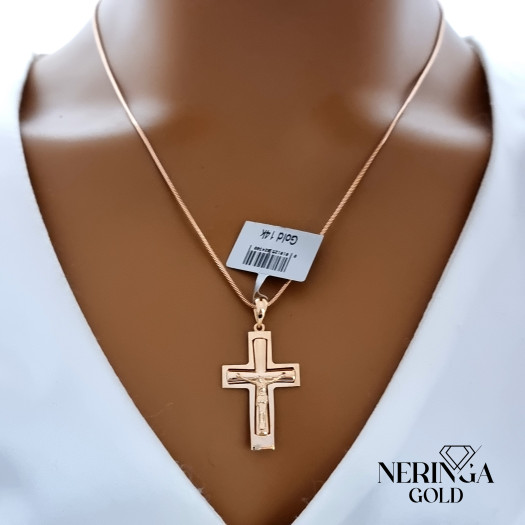 Rose gold cross pendant #68276