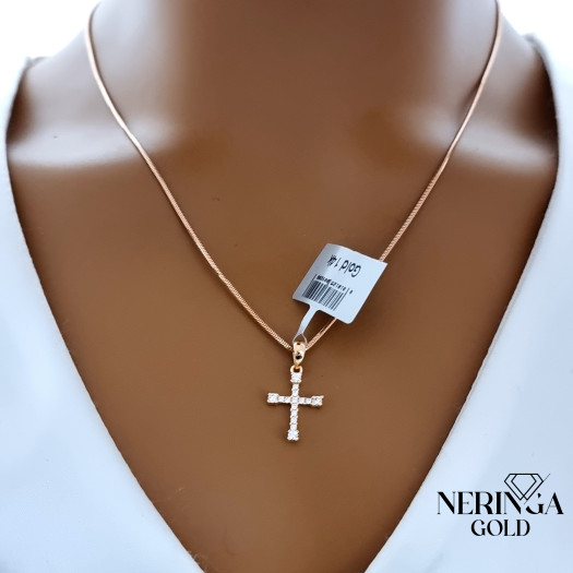 Rose gold cross pendant #68272