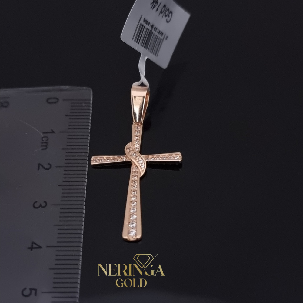 Rose gold cross pendant #68242
