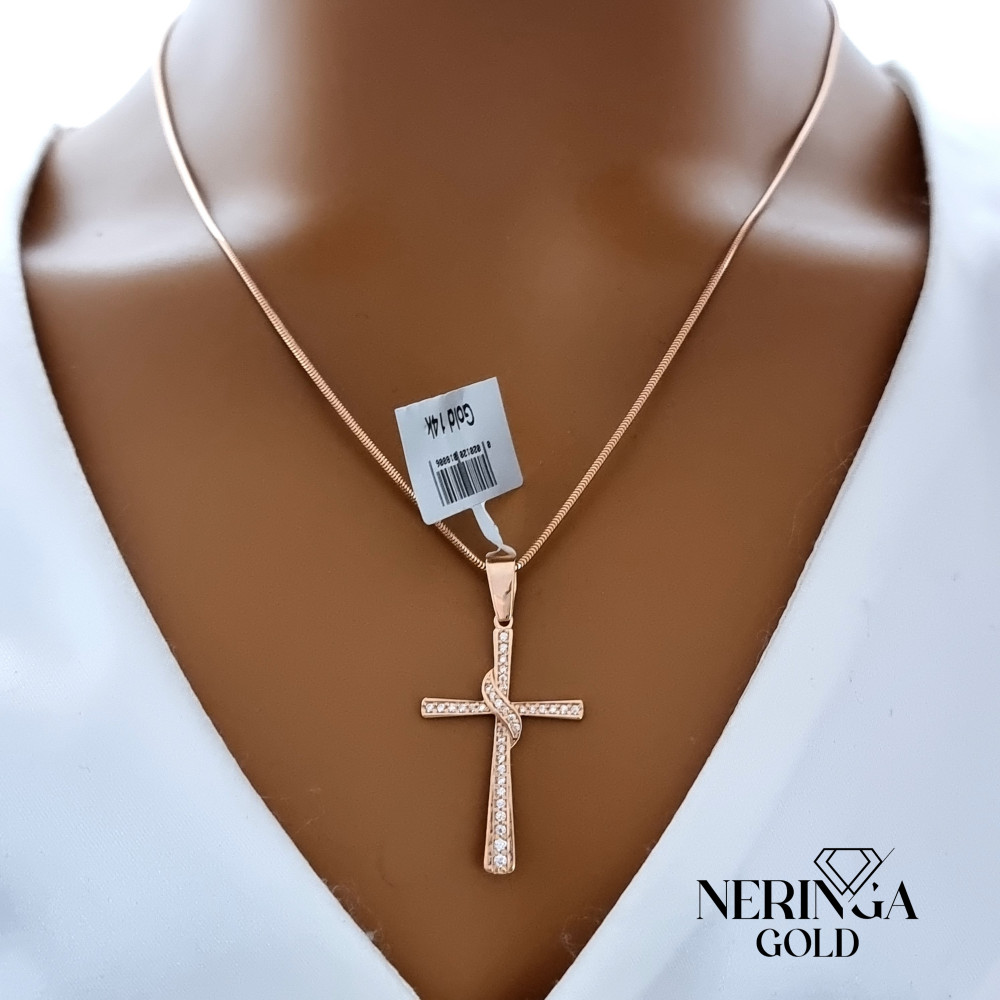 Rose gold cross pendant #68242