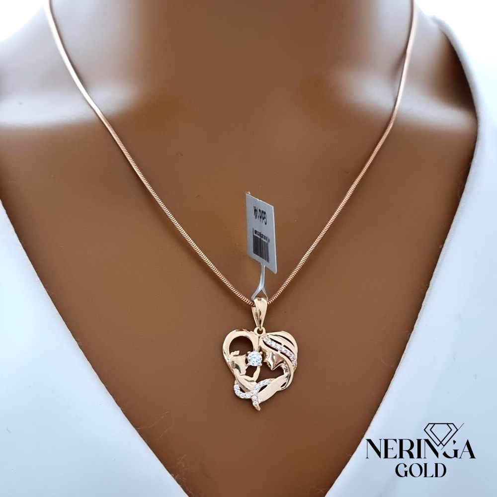 Rose gold heart pendant #68261