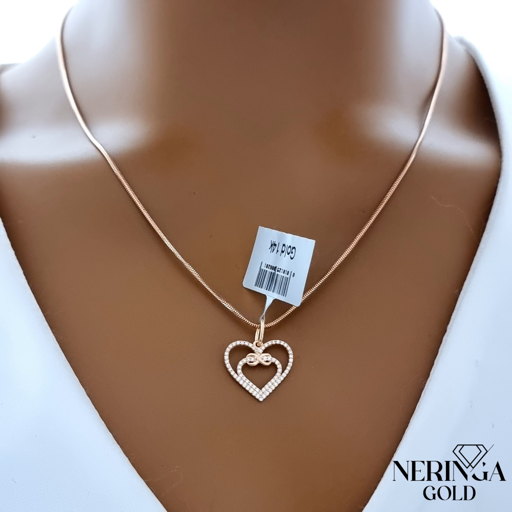 Rose gold heart pendant #68259
