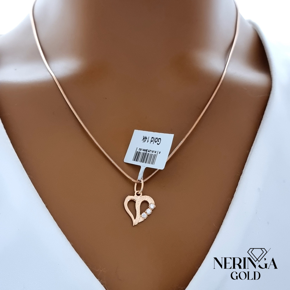 Rose gold heart pendant #68262