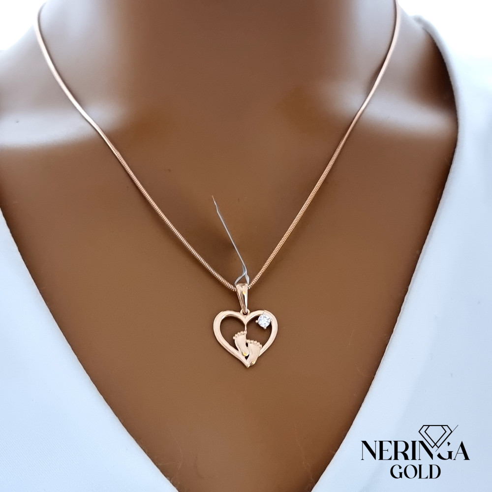 Rose gold heart pendant #68263