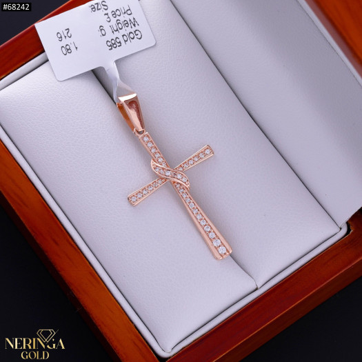 Rose gold cross pendant #68242