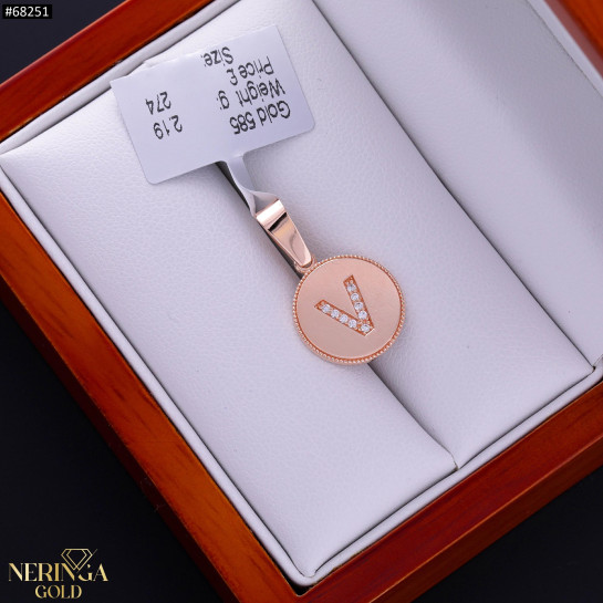 Rose gold letter pendant #68251