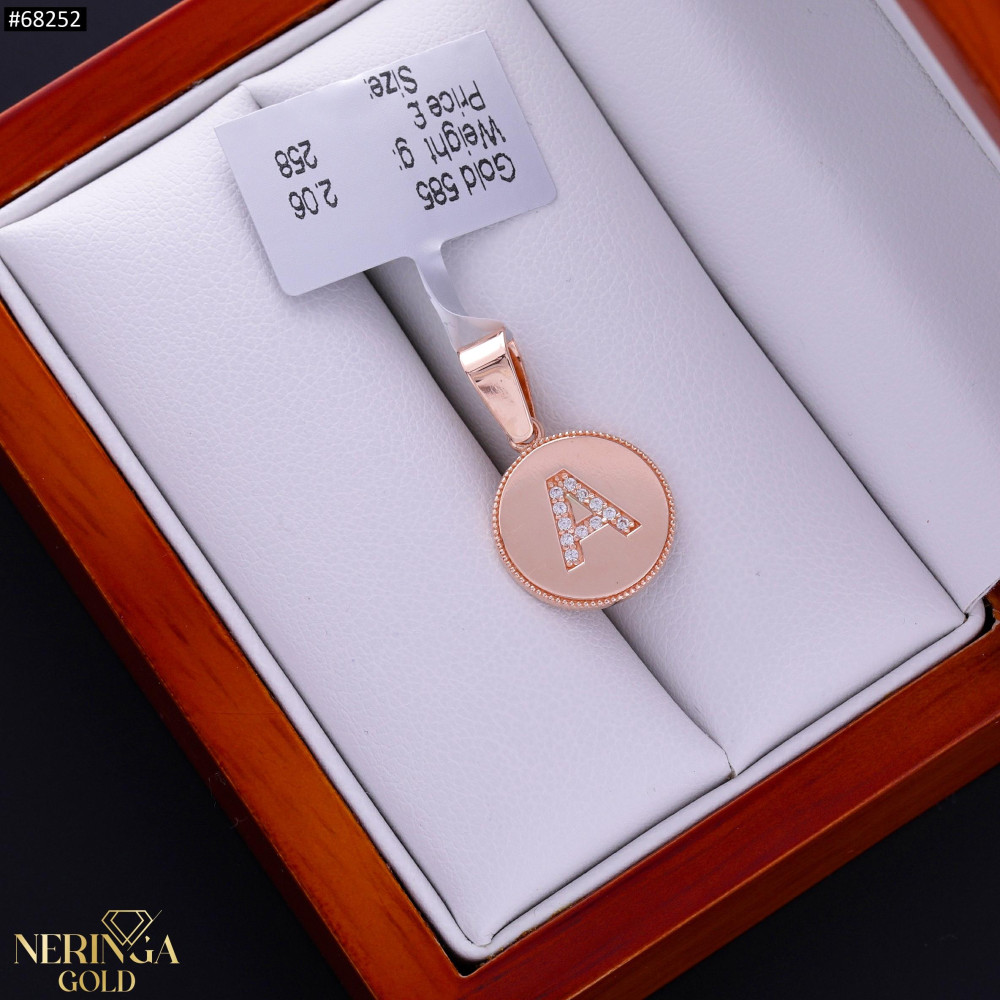 Rose gold letter pendant #68252