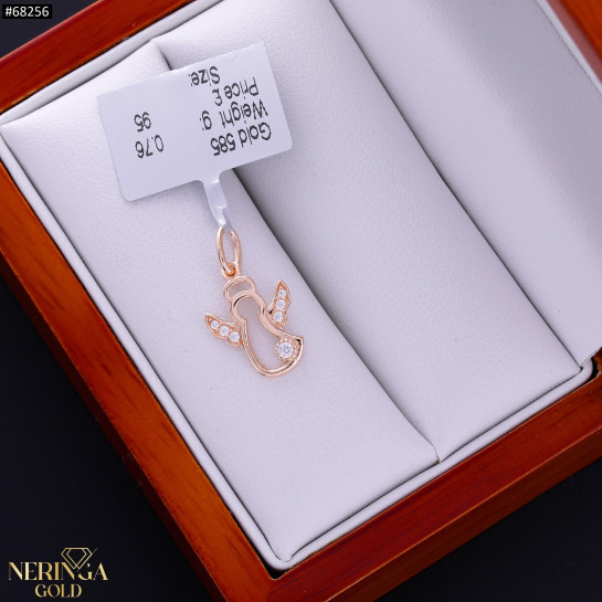 Rose gold angel pendant #68256
