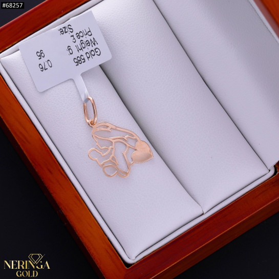 Rose gold heart pendant #68257