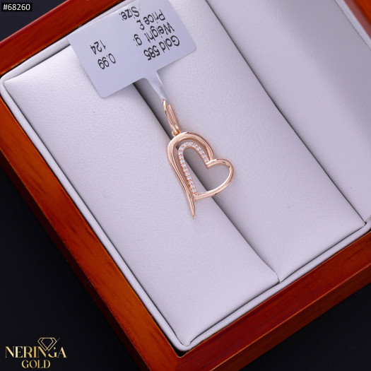 Rose gold heart pendant #68260