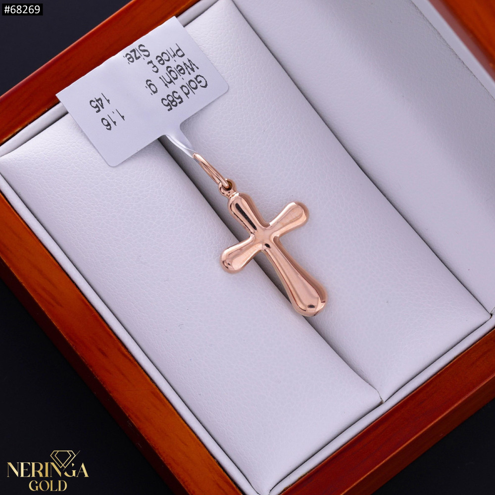 Rose gold cross pendant #68269