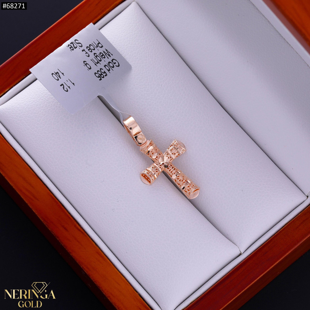 Rose gold cross pendant #68271
