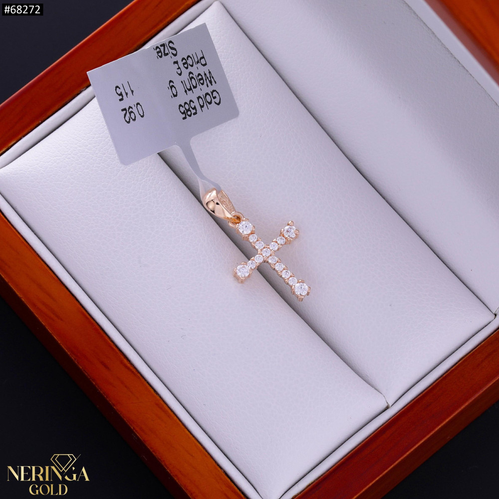 Rose gold cross pendant #68272