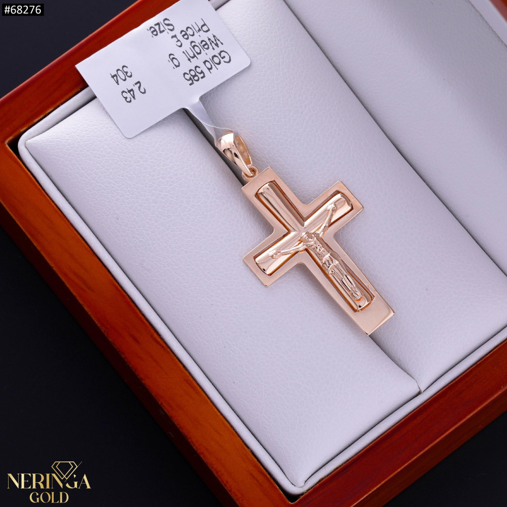 Rose gold cross pendant #68276