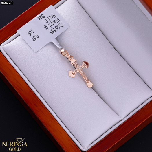 Rose gold cross pendant #68278