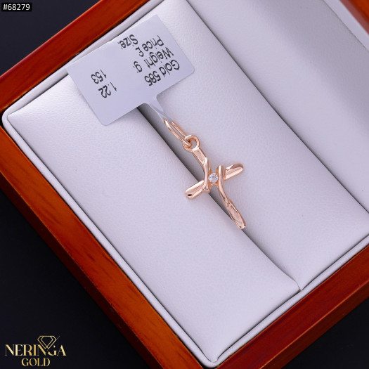 Rose gold cross pendant #68279