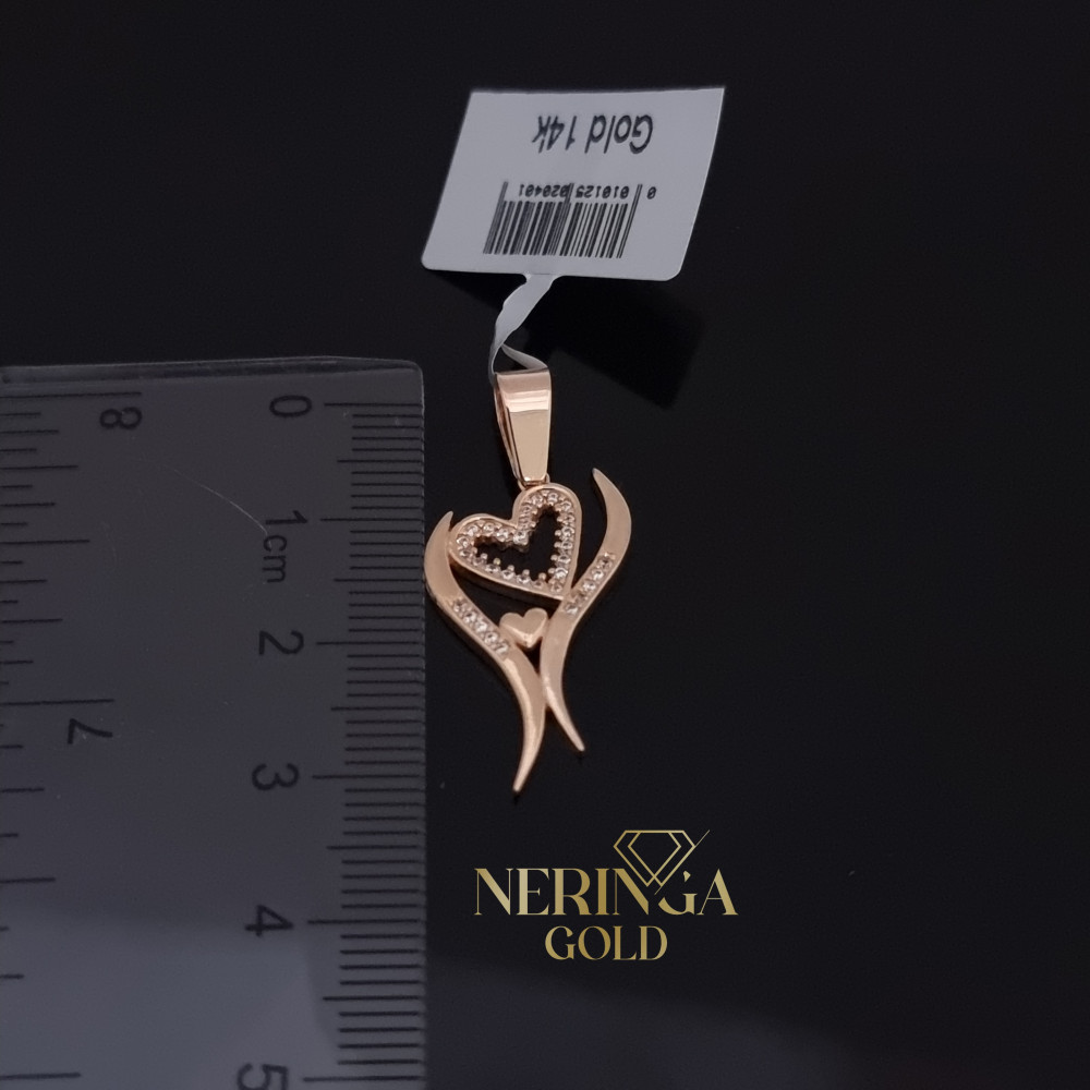 Rose gold heart pendant #68390