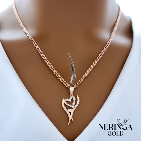 Rose gold heart pendant #68390
