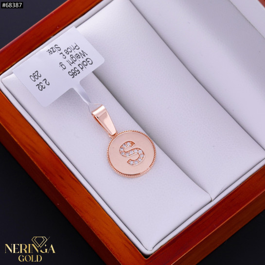 Rose gold letter pendant #68387
