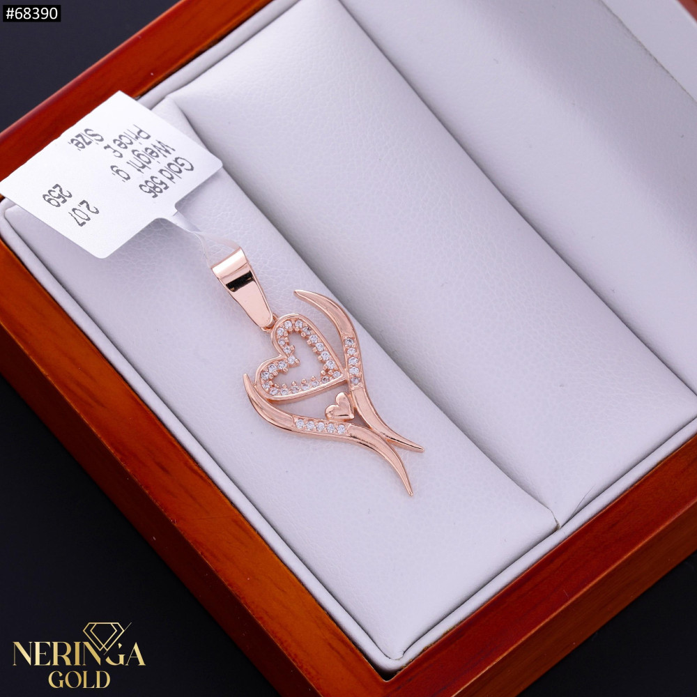 Rose gold heart pendant #68390