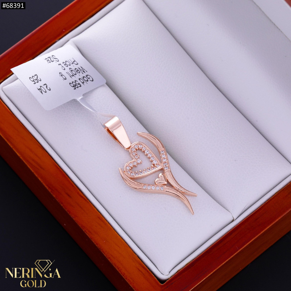 Rose gold heart pendant #68391