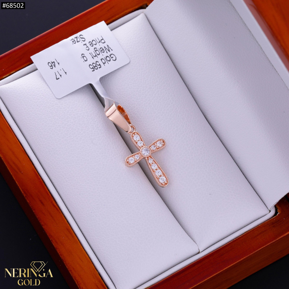 Rose gold cross pendant #68502