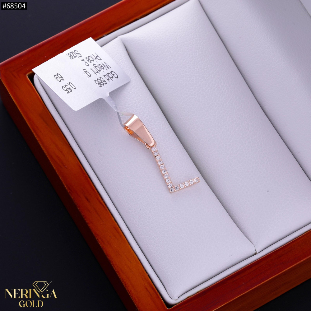 Rose gold letter pendant #68504