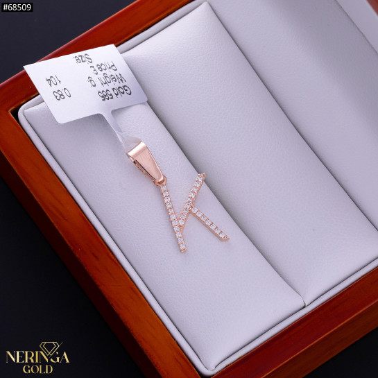 Rose gold letter pendant #68509