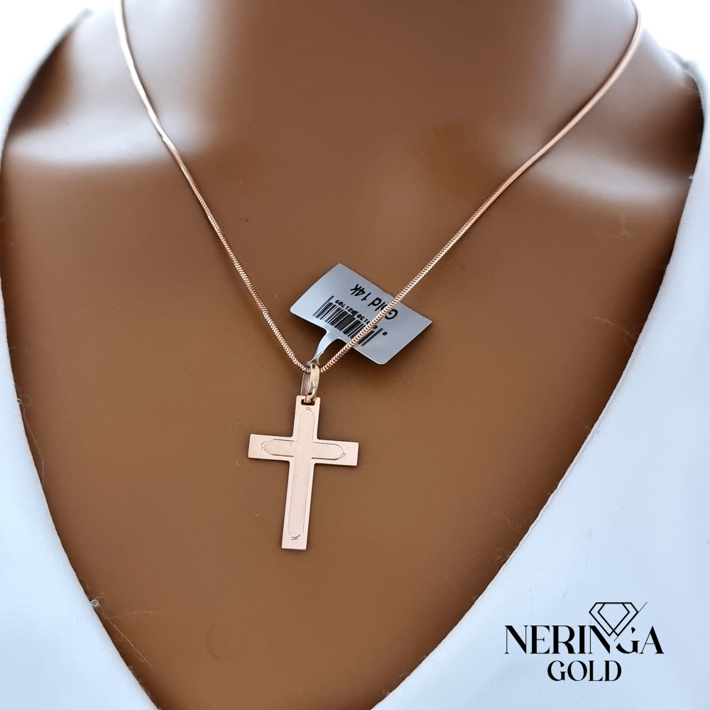 Rose gold cross pendant #68740