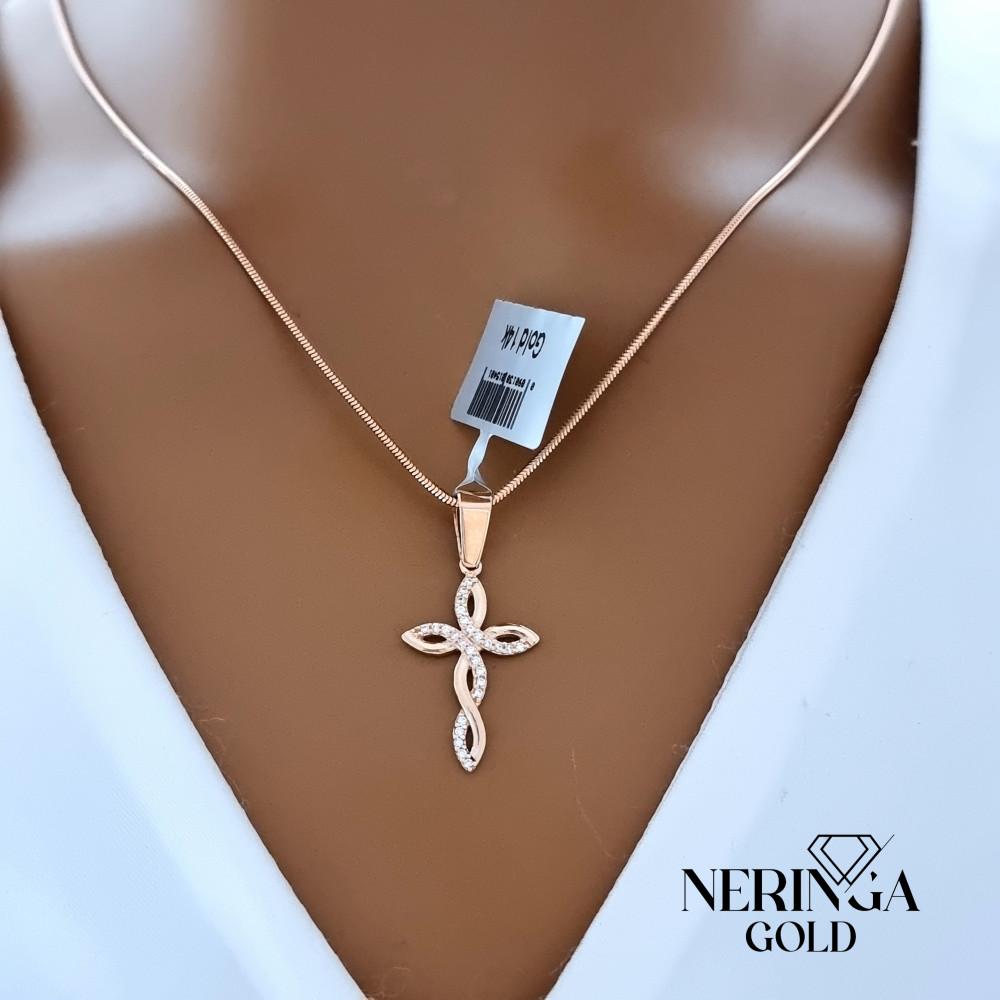 Rose gold cross pendant #69047