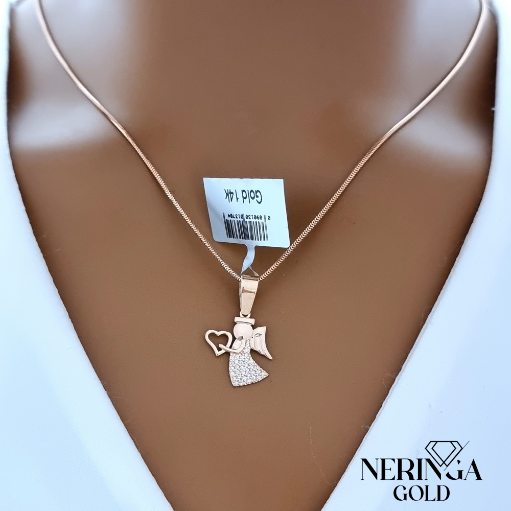Rose gold angel pendant #69051