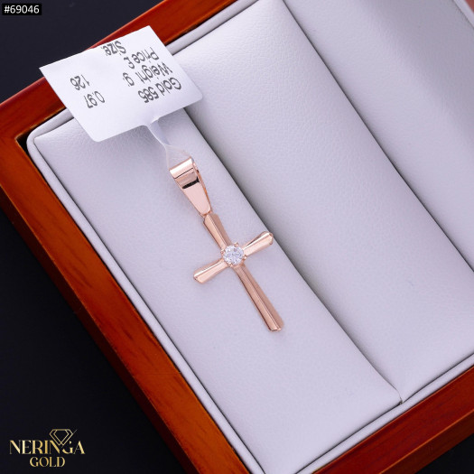 Rose gold cross pendant #69046