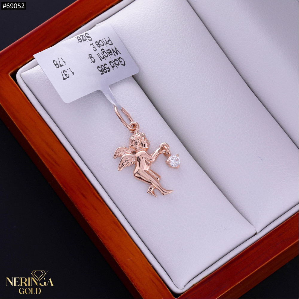 Rose gold angel pendant #69052