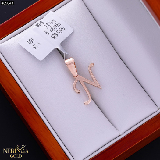 Rose gold letter pendant #69043