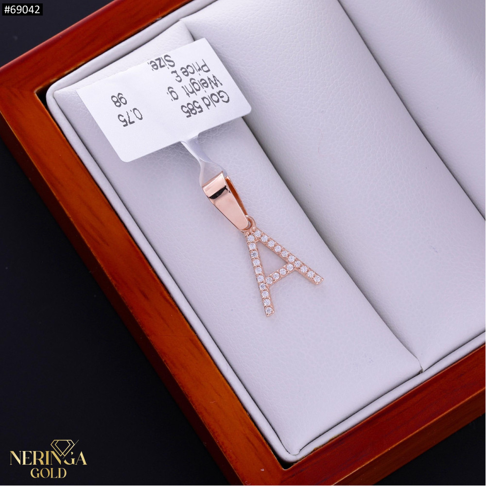 Rose gold letter pendant #69042