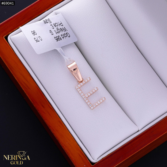 Rose gold letter pendant #69041