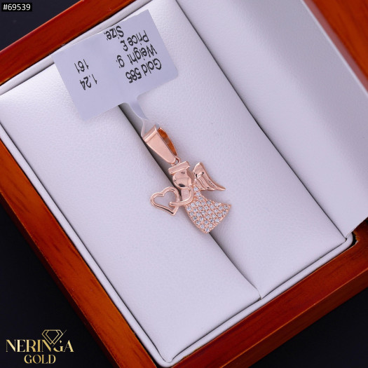 Rose gold angel pendant #69539