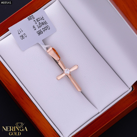 Rose gold cross pendant #69541