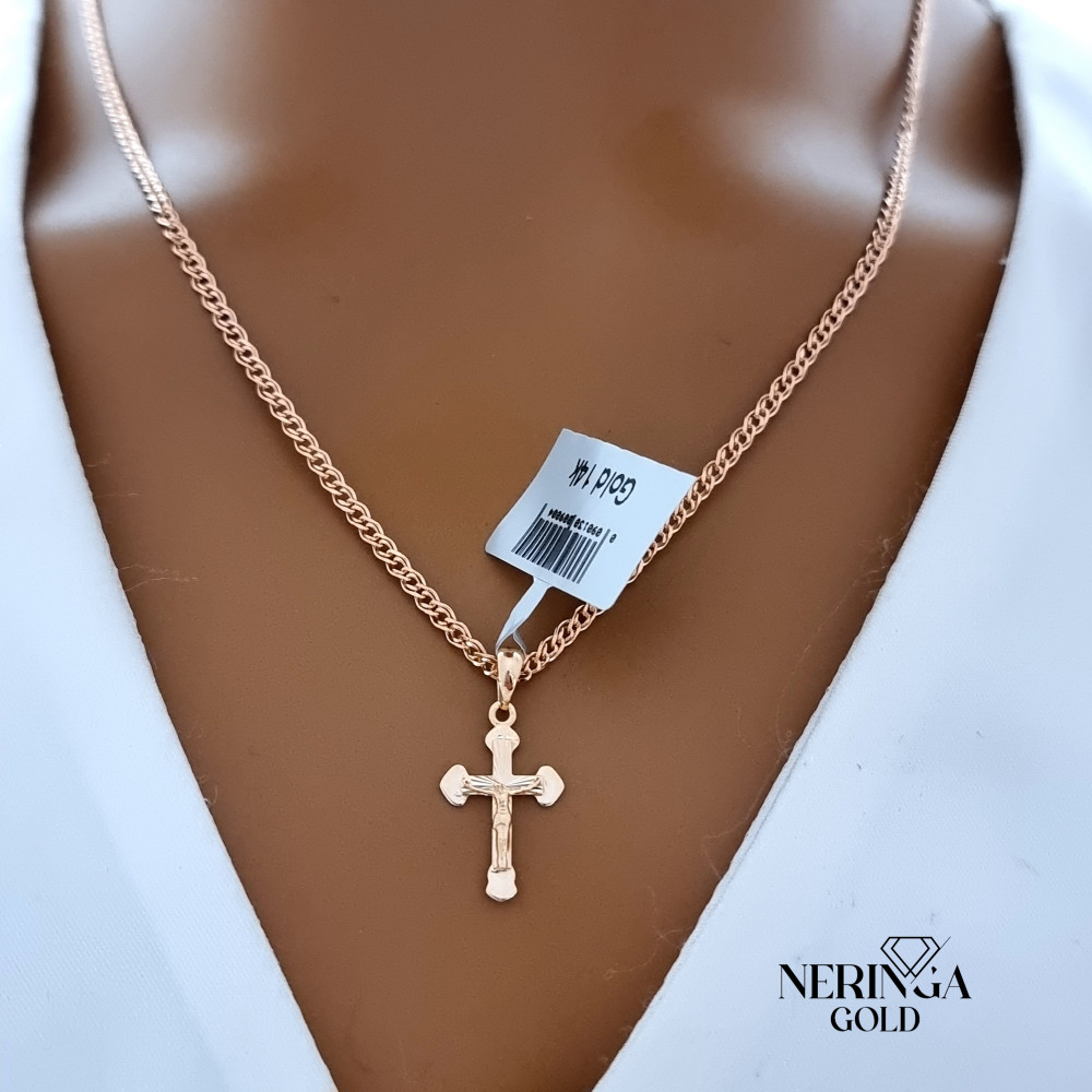 Rose gold cross pendant #69666