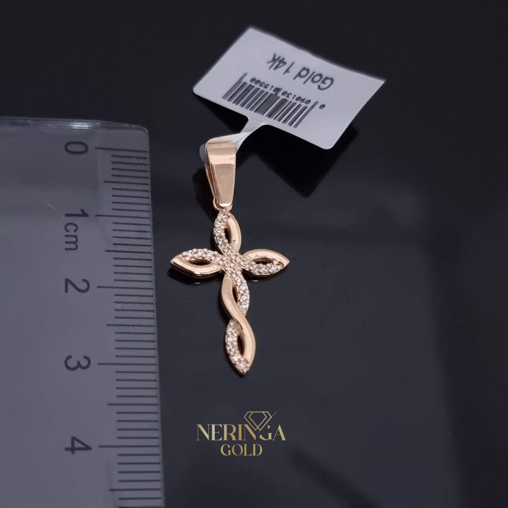 Rose gold cross pendant #69668