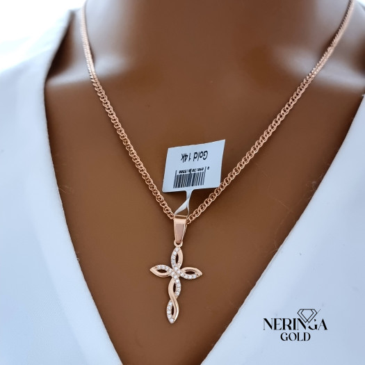 Rose gold cross pendant #69668