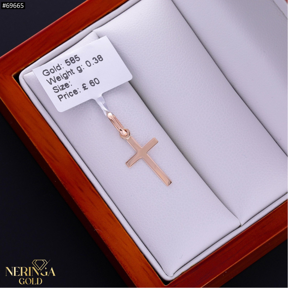 Rose gold cross pendant #69665