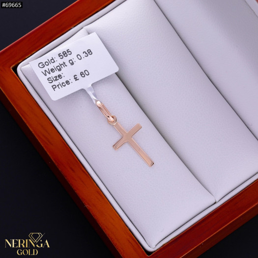 Rose gold cross pendant #69665