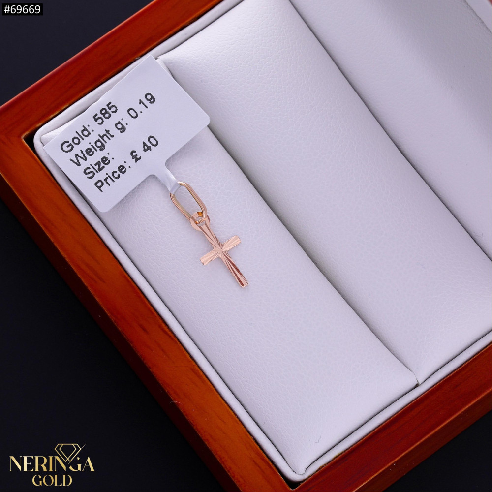 Rose gold cross pendant #69669