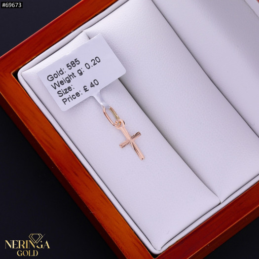 Rose gold cross pendant #69673