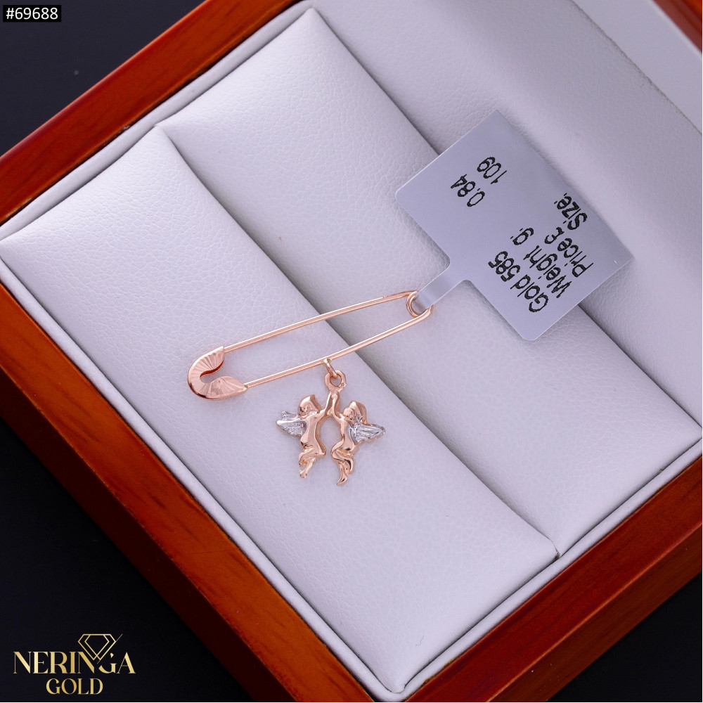 Rose gold clip and brooche #69688