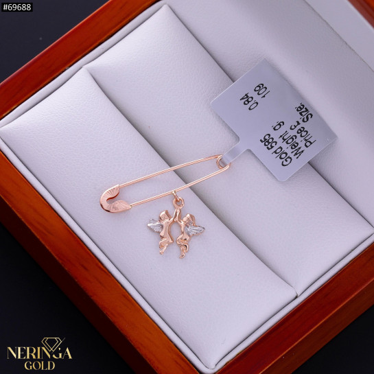 Rose gold clip and brooche #69688