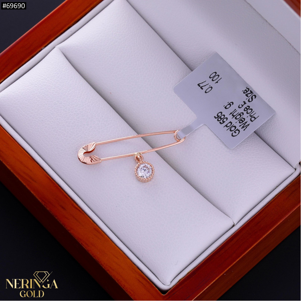 Rose gold clip and brooche #69690