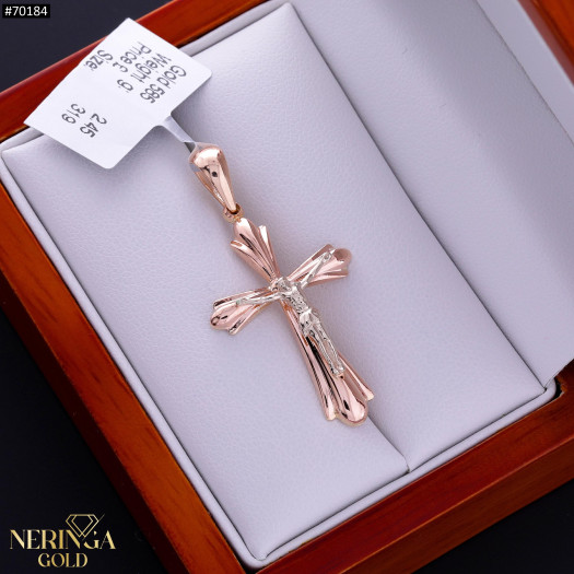 White rose gold cross pendant #70184