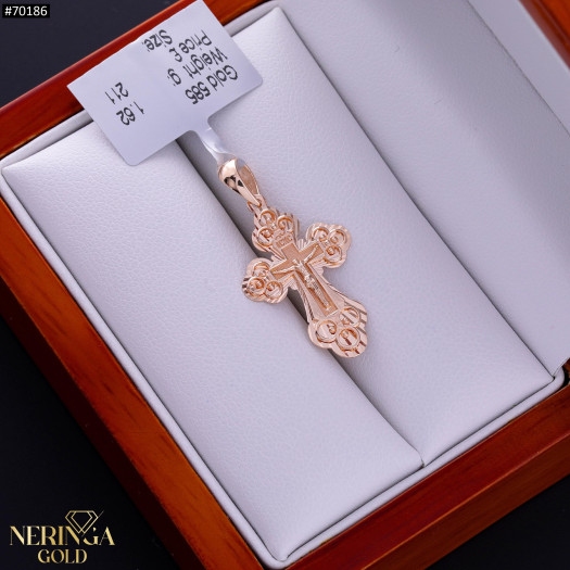 Rose gold cross pendant #70186
